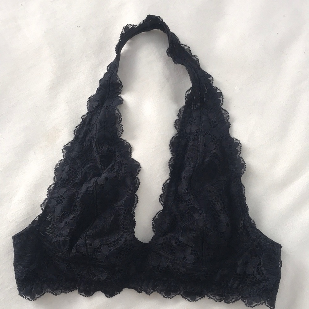 NWOT Free People Black Halter Bralette